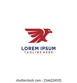 Plantilla de logotipo del vector del águila patriótica estadounidense