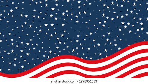 American patriotic Flag abstract background, Vector background for Independance Day and other events. Stock Vector illustration