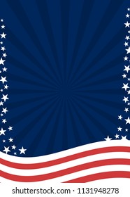American patriotic poster background in flag colors