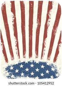 American patriotic poster background. Vintage style poster template, Vector, EPS10