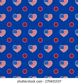 American patriotic seamless pattern in national colors