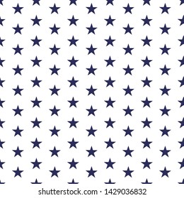 American patriotic seamless pattern with navy stars on a white background. USA Independence Day 4th July celebration concept.