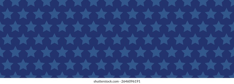 American patriotic seamless pattern. USA traditional backdrop. Blue stars on blue background. Vector template for fabric, textile, wallpaper, wrapping paper.