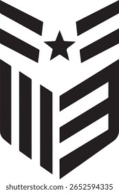 American Patriotic Shield with Stars and Stripes Vector