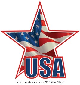American Patriotic Star Logo and USA flag