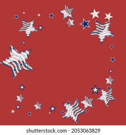 American patriotic stars. Background for a postcard, banner, poster or flyer. American flag pattern in vintage colors.