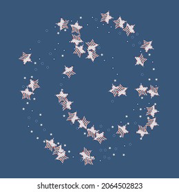 American patriotic stars. Background for a postcard, banner, poster or flyer. American flag pattern in vintage colors.