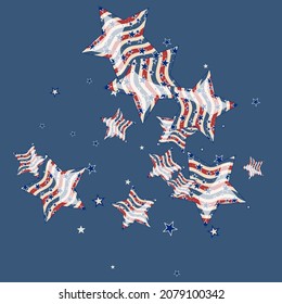 American patriotic stars. Background for a postcard, banner, poster or flyer. American flag pattern in vintage colors.