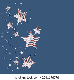 American patriotic stars. Background for a postcard, banner, poster or flyer. American flag pattern in vintage colors.