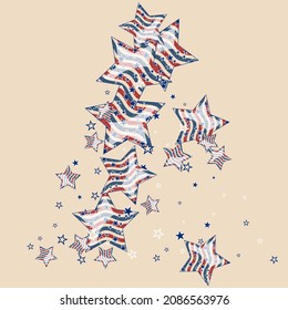 American patriotic stars. Background for a postcard, banner, poster or flyer. American flag pattern in vintage colors.