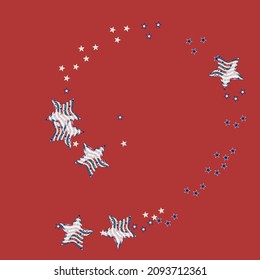 American patriotic stars. Background for a postcard, banner, poster or flyer. American flag pattern in vintage colors.