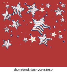 American patriotic stars. Background for a postcard, banner, poster or flyer. American flag pattern in vintage colors.