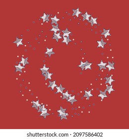 American patriotic stars. Background for a postcard, banner, poster or flyer. American flag pattern in vintage colors.