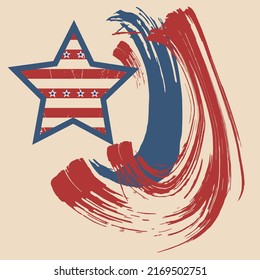 American patriotic stars. Background for a postcard, banner, poster or flyer. American flag pattern in vintage colors.
