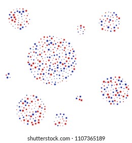 American Patriotic Stars Confetti. USA Concept Poster Pattern Design. Freedom Nation Texture. Business Presentation Stars Background.