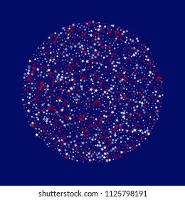 American Patriotic Stars Confetti. USA Cover Pattern Design. Freedom Nation Texture. Business Presentation Stars Background.