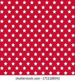 American patriotic stars pattern in bright red, blue and white. Independence day vector background.