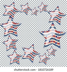 American patriotic stars and pattern. Holiday graphic design. USA Independence Day or Presidents Day star pattern in American flag colors.