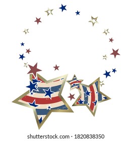 American patriotic stars and pattern. Holiday graphic design. USA Independence Day or Presidents Day star pattern in American flag colors.