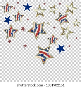 American patriotic stars and pattern. Holiday graphic design. USA Independence Day or Presidents Day star pattern in American flag colors.