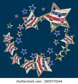 American patriotic stars and pattern. Holiday graphic design. USA Independence Day or Presidents Day star pattern in American flag colors.