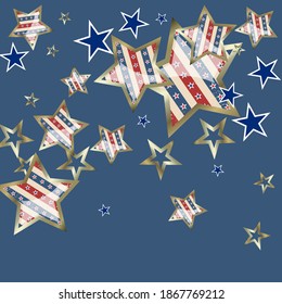 American patriotic stars and pattern. Holiday graphic design. USA Independence Day or Presidents Day star pattern in American flag colors.