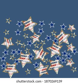 American patriotic stars and pattern. Holiday graphic design. USA Independence Day or Presidents Day star pattern in American flag colors.
