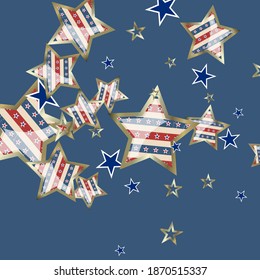 American patriotic stars and pattern. Holiday graphic design. USA Independence Day or Presidents Day star pattern in American flag colors.
