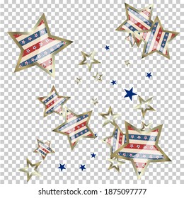 American patriotic stars and pattern. Holiday graphic design. USA Independence Day or Presidents Day star pattern in American flag colors.