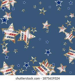 American patriotic stars and pattern. Holiday graphic design. USA Independence Day or Presidents Day star pattern in American flag colors.