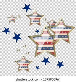 American patriotic stars and pattern. Holiday graphic design. USA Independence Day or Presidents Day star pattern in American flag colors.