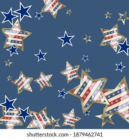 American patriotic stars and pattern. Holiday graphic design. USA Independence Day or Presidents Day star pattern in American flag colors.