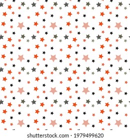 American patriotic stars seamless pattern in bright red, blue and white. Independence day vector background.