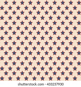 American patriotic stars seamless pattern in vintage colors. Independence day vector background.