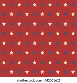 American patriotic stars seamless pattern in vintage colors. Independence day vector background.