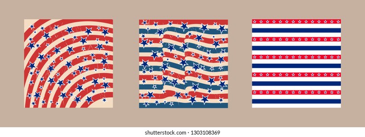 American Patriotic Stars Stripes Pattern Vintage Stock Vector Royalty Free 1283610625 6225