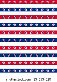 American patriotic stars and stripes pattern in vintage colors. Holiday graphic design. USA Independence Day or Presidents Day star pattern in American flag colors.