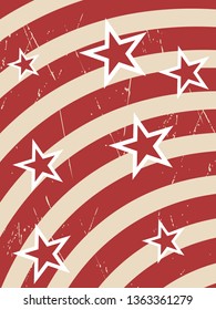 American patriotic stars and stripes pattern in vintage colors. Holiday graphic design. USA Independence Day or Presidents Day star pattern in American flag colors.