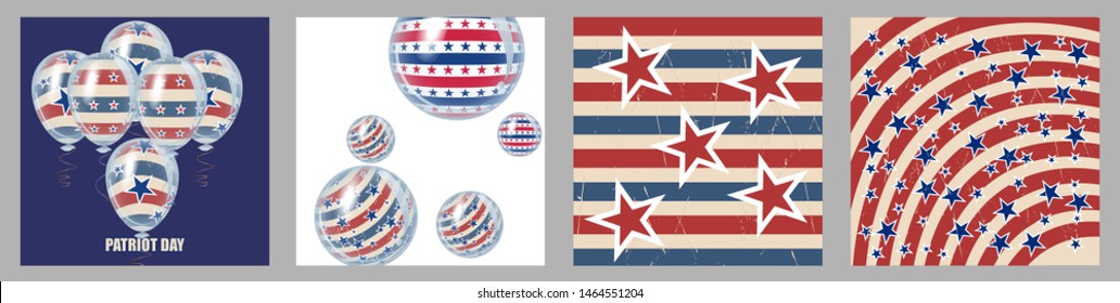 American patriotic stars and stripes pattern in vintage colors. Holiday graphic design. USA Independence Day or Presidents Day star pattern in American flag colors.