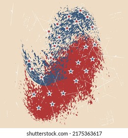 Amerikanische patriotische Sterne und Streifen Muster in Vintage-Farben. Holiday Grafikdesign. USA Independence Day oder Präsidenten Day Sternmuster in amerikanischen Flaggenfarben.
