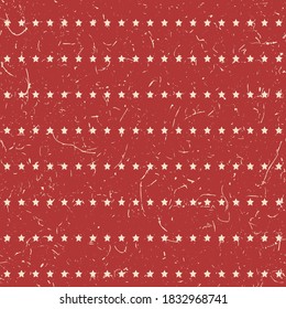 American patriotic stars textured seamless pattern in vintage colors. Independence day vector background.