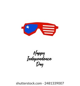 American patriotic sunglasses for 4th of July USA Independence Day  in cutout style