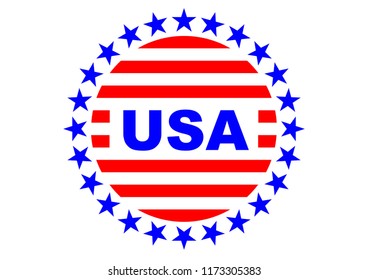 American patriotic symbols set for design and decorate or logo template