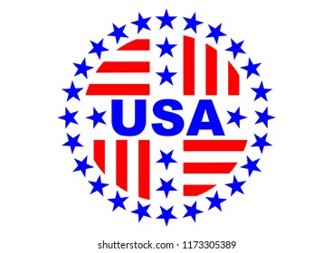 American patriotic symbols set for design and decorate or logo template