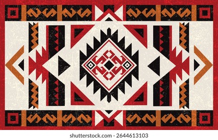 ์Padrão nativo americano padrão geométrico boho étnico padrão, padrão de pixel vetor sem emenda ilustração geométrica decoração asteca, design para impressão bandana tecido tapete fundo papel de parede roupa de cobertor.