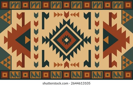 ์Padrão nativo americano padrão geométrico boho étnico padrão, padrão de pixel vetor sem emenda ilustração geométrica decoração asteca, design para impressão bandana tecido tapete fundo papel de parede roupa de cobertor.