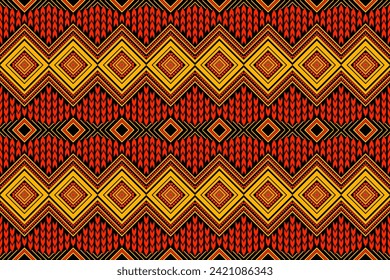 American pattern native pattern black traditional sarong pattern Abstract Geometric Triangular squares lined up at the bottom black yellow orange Design for textiles prints fabric patterns carpets