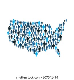 
American People by the Map illustration 