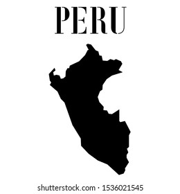 American Peru, Lima outline world map silhouette vector illustration, creative design background, national country flag, objects, element, symbols from countries all continents set. 