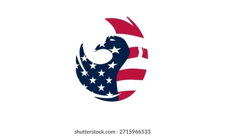 American Phoenix Logo, flache Farbgrafik